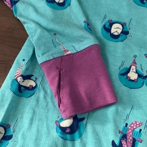 nite nite Munki munki women’s night gown medium shirt PJ penguin long sleeve - Picture 8 of 10